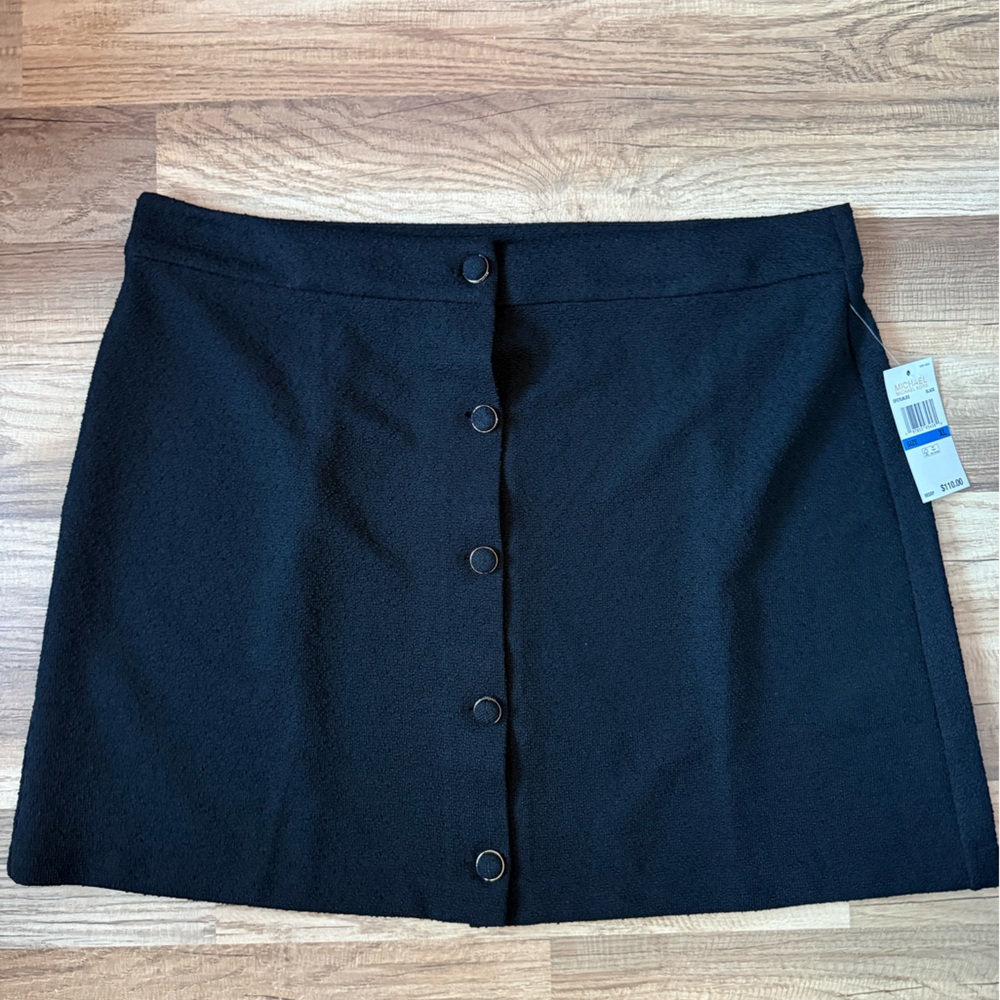 NWT Micheal Kors Black Button-Up Women's Skirt